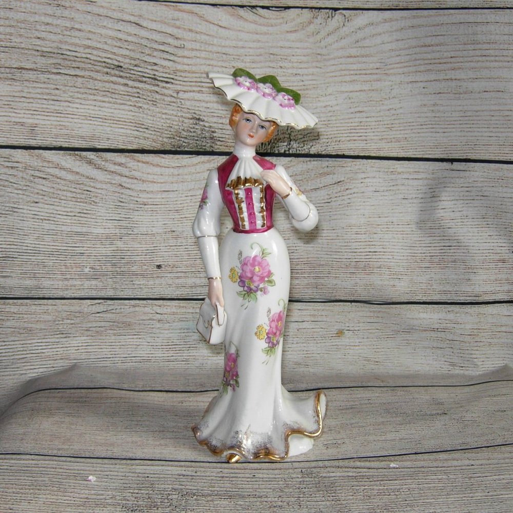 Vintage KPM Porcelain Figurine Victorian 9"